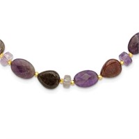 Silver Gold-plated Amethyst/Tourmaline Necklace