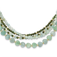 Sterling Silver- Gold-plated Amazonite Necklace