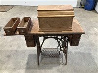 Singer treadle sewing machine, cabinet