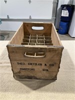 Wooden soda crate Theo Dietzler, Hartford Wis