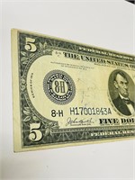 1914 Federal Reserve Note $5