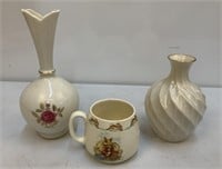 (2) Lenox Vases & Royal Doulton Bunnykins Cup