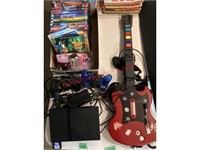 Ps2, Guitar Hero Guitar, & Games