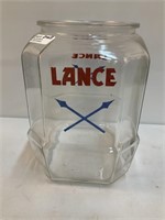 LANCE vintage General Store glass Advertising Jar