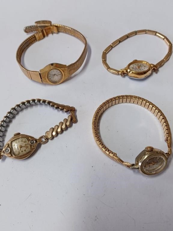 Lot of Various Vtg. Goldtone Watches to Include