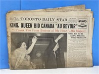 Toronto Star June 1939 - King & Queen Canada Visit