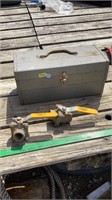 Tool box with hand tools, various hardware,