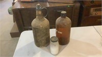 (2) Large Vintage Jugs/Bottles & Jar