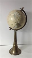 Vintage Globe On Tall Brass Base  U15A