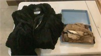 Antique Fur Coat (Damaged) & Fur Pieces