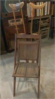 Vintage Wood Chair & Wood Crutches