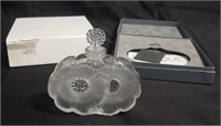 Lalique "Deux Fleurs" crystal perfume bottle