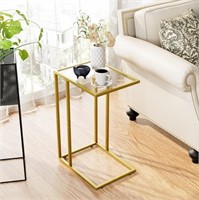 WFF4006  Easy Paws C Glass End Table Gold