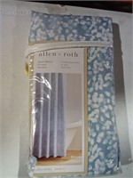 Allen + Roth Fabric Shower Curtain Blue Leaves