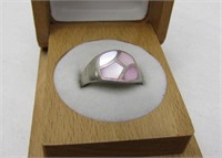925 Silver Inlaid Ring SZ 8