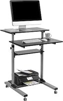 Techorbits Rolling Desk For Laptop - Standing Or