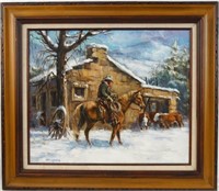 Art Garber oil on canvas - Cowboy on horse
