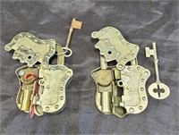 Rare cap gun locks with keys.