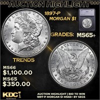 ***Auction Highlight*** 1897-p Morgan Dollar $1 Gr
