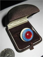 Vintage Patriotic Button Ring & Husar's Box