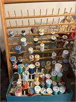 Vintage, spool rack, spool rack, and lots of