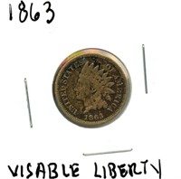 1863 Indian Head Cent - Visible Liberty