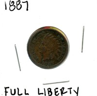 1887 Indian Head Cent - Full Liberty