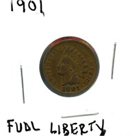 1901 Indian Head Cent - Full Liberty