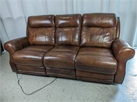 (1) Vintage Reclining Leather Sofa