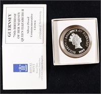 1996 Guernsey (British Territory) 5 Pounds Silver
