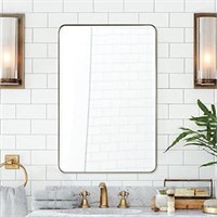 Andy Star Gold Bathroom Mirror, 24x36 Brushed