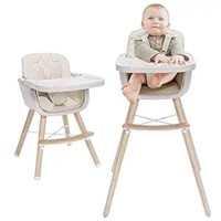 Mallify 3-in-1 Convertible Wooden High Chair,baby