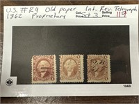 R4 OLD PAPER REV TELEGRAPH 1862 PROPRIETARY