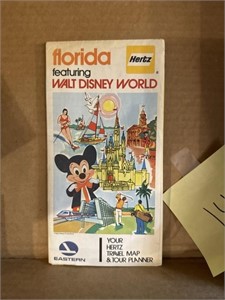 vintage Florida map featuring Walt Disney World