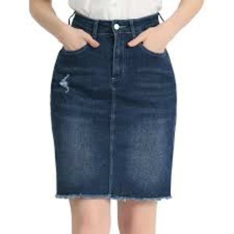 Denim Skirt 27" Long Size Small