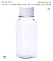 W530   Empty 2 ounce plastic bottles, clear 80pk