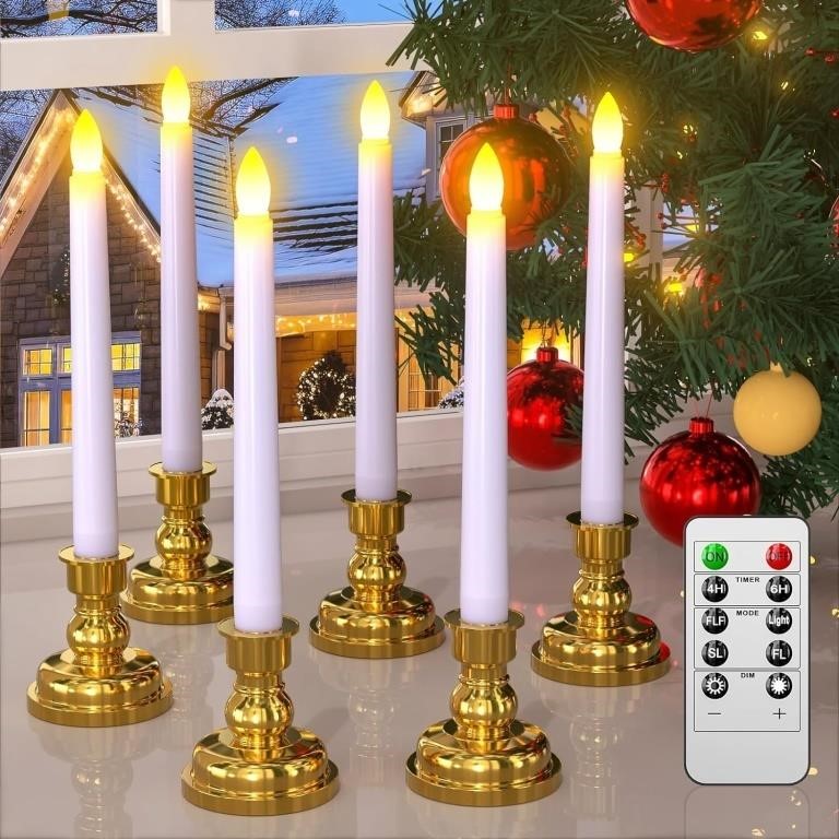 PChero Window Candles with Remote Timer, 6 Packs