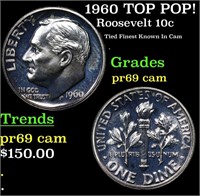 Proof 1960 Roosevelt Dime TOP POP! 10c Graded pr69