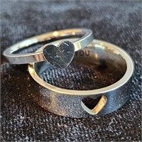 His & Hers Heart Rings "I love you"engraved in his