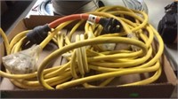 HEAVY YELLOW EXTENSION CORDS & 2 ADAPTERS