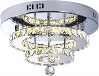 Crystal LED Light  2-Layer Round Chandelier