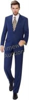 P&L Men's 2-Piece Suit 36R 30W Cobalt Blue