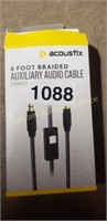 6FT BRAIDED AUXILIARY AUDIO CABLE