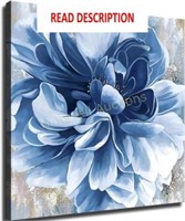 OZPJYG Floral Canvas Art (23x23 ) Blue