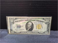 1934-A Silver Certificate Ten Dollar Banknote