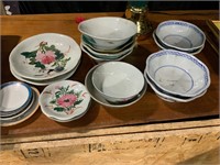lot of vintage Chinese plates and bowls