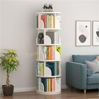 5 Tier Rotating Bookshelf  63x18x18  White