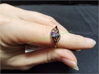 Sterling Silver Ring w/Tanzanite CZ Stone, Sz 7