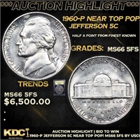 ***Auction Highlight*** 1960-p Jefferson Nickel Ne