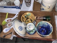 lot of hand made pottery and shot glasses,etc
